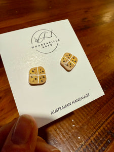 Hot Cross Bun Studs