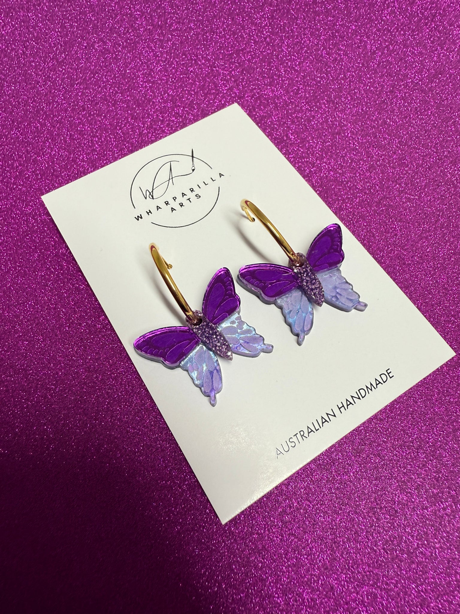 Purple Layered Butterfly Dangle earrings