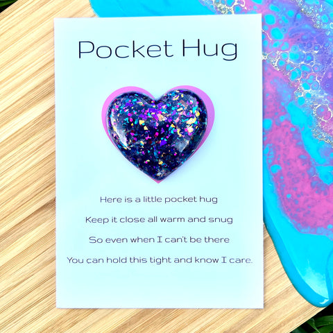 Purple, Blue and Gold Mix Glitter Pocket Hug