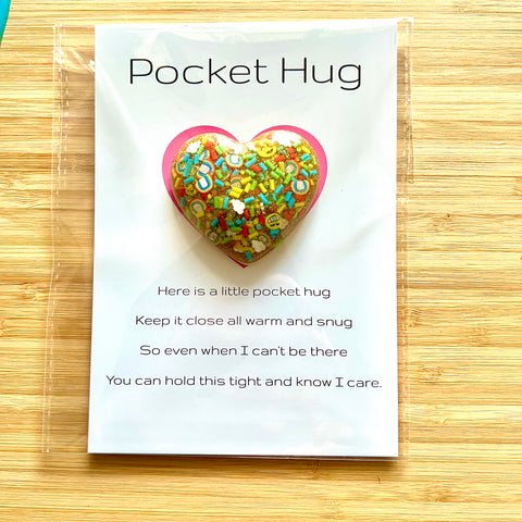 Rainbow Sprinkle Gold Pocket Hug
