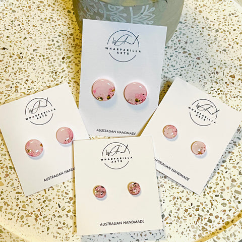 Pink Cloudy Sparkle Studs