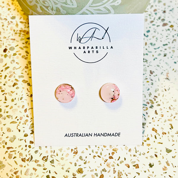 Pink Cloudy Sparkle Studs